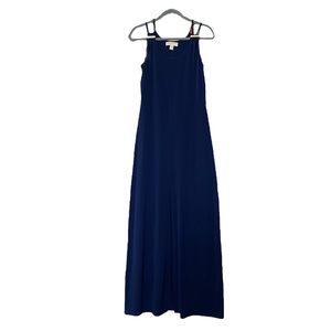 Michael Kors XS navy blue evening gown long dress front slit wedding guest event
